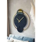LUPOKRAFT Modern Antrasit Gri Mat Altın Renkli Asimetrik Ahşap Dekoratif Duvar Saati 48cm GOLD 48 x 48