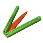 Luqeeg 3D Havuç Kelebek Bıçağı Oyuncak Plastik - Katlanabilir Havuç Bıçağı Kelebek Bıçağı Uygulama Prop Fidget Oyuncak, DEHB Için Fikir, ADD
