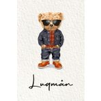 Luqmân: Cahier personnalisé avec prénom Luqmân | Cadeau d'anniversaire pour enfant, garçon, homme, copain ... | Nounours | 110 pages lignée, Petit Format 6x9 pouces (15,24 x 22,86 cm)