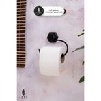 Lura Metal Metal Siyah Yapışkanlı Tuvalet Kağıtlığı - Modern ve Deliksiz Montaj WC Kağıtlık