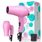 LURA Taşınabilir seyahat saç kurutma makinesi, mini hafif, çift voltajlı fön makinesi, 1200 W, katlanır saplı, tek yoğunlaştırıcılı