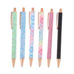 Lurrose 6pcs Press Type School Ball-point Pen Students Ball-point Pen Girls Stationery