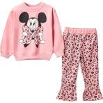 Lusana 24418 2-5 Yaş Kız Minnie Leopar Baskılı 2li Takım - 3 Yaş - Pembe