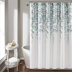 Lush Decor, Duş perdesi, Motif: ağlayan çiçek, mavi/gri, 72 adet