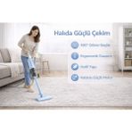 Lush Luna 2 In 1 Elektrikli Dikey Süpürge 180 Derece Döner Başlıklı (Koltuk Altları Için) 2 Katmanlı Hepa Filtreli ( 3 Adet Mikrofiber Temizlik Bezi Hediyeli) - Mavi