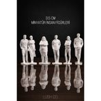 LushCo 6’lı Minyatür Maket İnsan Figürleri - 3,5 cm, Boyanabilir - Dollhouse, Museum of Us, Diorama
