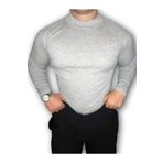Lushen Gri Uzun Kollu Yarım Boğazlı Balıkçı Yaka Likralı Penye Badi Body