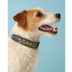 Lusi Doog İsimli Tasma İsimli Köpek Tasması Kişiye Özel Köpek Boyun Tasması I Küçük, Orta ve Büyük Irk Köpekler I Desen Seçenekli (L, Lacivert Desenli)