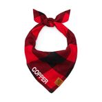 Lusi Doog İsme Özel Köpek Bandana İsimli Köpek Fular Kişiselleştirilebilir Bandana (Yünlü Ekoseli) I Küçük, Orta ve Büyük Irk I Renk Seçenekli (Kırmızı, Large)