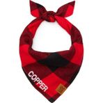 Lusi Doog Isme Özel Köpek Bandana Isimli Köpek Fular Kişiselleştirilebilir Köpek Bandanası (Yünlü Ekoseli) - Kırmızı