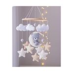 LusnikaStore Keçe Bebek Besik Dönencesi | El Yapimi | Pastel Tonlarda Bebek Odasi Süsü (Müzikli)