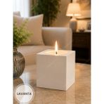 Lusora Design Dekoratif Küp Tasarım Mum, Kokulu Mum 7x7 cm - Lavanta