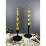 Lusora Design Spiral Şamdan Mumu 2 Adet - Gold