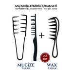 Lusso Cosmetics Mucizevi Tarak ve Şekillendirme Wax Tarağı 2li Saç Şekillendirici Tarak Seti