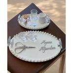 Lustre İncili Söz Nişan Tepsisi gümüş