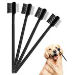 LUTER 4 adet gözyaşı leke çıkarıcı tarak köpek pire tarağı çift taraflı çok fonksiyonlu köpek göz tarağı fırçası evcil hayvan bakım tarağı köpekler kediler için kabuk ve mukus