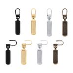 LUTER 8 adet Fermuar Çekme Değiştirme, Fermuar Parçası Değiştirme Çıkarılabilir Metal Fermuar Çekme Çoğu Ürün için - Çanta Ceket Botları Kot Kaban Bavul Bavul Elbiseleri (Siyah, Altın, Gümüş, Bronz)