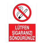 Lütfen Sigaranızı Söndürünüz Uyarı Tabelası - 35x50 Alüminyum Kompozit Panel - SİG32