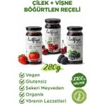 Lutfiye Organik Reçel Seti – Çilek, Vişne, Böğürtlen – 3’lü Karışık, Şekeri Meyveden (3 x 280G) - 840 gr