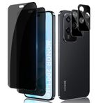 Lutree Honor 200 Lite için kırılmaz cam paravan koruma folyosu, 2 + 2 adet anti speckhen koruyucu cam + kamera koruyucu folyo (siyah), 9H sertlik HD çizilmez, gizlilik önleyici ekran koruyucu