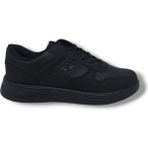 Lutton 4555 Unisex Siyah Bağcıklı Kalın Taban Büyük Numara Spor Ayakkabı 45 46 47 48
