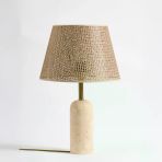 Luum Hasır Şapkalı Abajur - Kahverengi / Traverten - 48 Cm