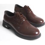 Luuq Shoes Apex Bağcıklı Rugan Kadın Oxford Ayakkabı - Kahve