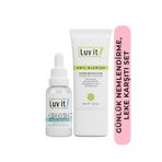 Luv it! Yoğun Nemlendirici Serum Centella Özlü Leke Kremi Nemlendirici ve Leke Karşıtı 2'li Cilt Bakım Seti