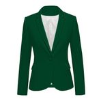 luvamia Kadın uzun kollu resmi çentik yaka düğme aşağı Blazer cepler ceket, Yeşil Yeşil, XXL