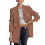 luvamia Kadınlar için Blazer Ceketler İş Günlük Ofis Uzun Kollu Moda Şık İş Kıyafetleri, Kızarmış Fındık, XL