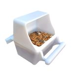 LUVDECO 2 adet kuş mama kabı, plastik, kuş yemliği, asmak için, beyaz, papağan, ayaklı yem kabı, kuş yemliği, su kabı, papağan, muhabbet kuşları için aksesuar