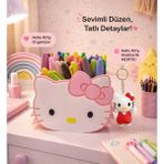 Luvena Hello Kitty Kalemlik Organizer Kız Çocuklar İçin Sevimli Masaüstü Kalem Kutusu