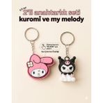 Luvena Kuromi ve My Melody Anahtarlık Seti Kawaii Sevimli Çanta Süsü Hediyelik Aksesuar