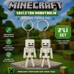 Luvena Minecraft Iskelet Anahtarlık Seti Sevimli Karakter Figür Anahtarlık Çanta Aksesuarı