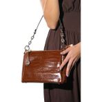 Luvi 1496 Taba Baskı Kadın Kol Çantası - STANDART - Taba Kroko