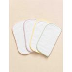 Luvis Home 4’lü Bebek Ağız Mendili 25X25 cm %100 Pamuk Çift Kat Yumuşak Renkli Kenar - Açık Pembe - Yeşil - 25 x 25 cm