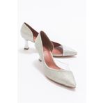 LuviShoes 353 Lame Simli Kadın Topuklu Ayakkabı
