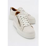 LuviShoes ALLIE Bej Hakiki Deri Kadın Sneakers