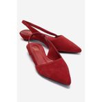 LuviShoes BERLINA Kırmızı Süet Hakiki Deri Kadın Alçak Topuklu Ayakkabı