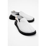 LuviShoes LABY Beyaz Cilt Hakiki Deri Kadın Sandalet