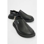 LuviShoes LABY Siyah Cilt Hakiki Deri Kadın Sandalet