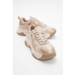 LuviShoes LECCE Bej Altın Kadın Spor Ayakkabı