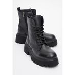 Luvishoes Luvi Shoes Loreta Siyah Hakiki Deri Kadın Postal Bot Siyah