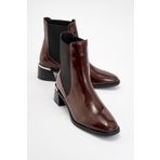 LuviShoes NEİVA Bordo Rugan Hakiki Deri Kadın Chelsea Bot