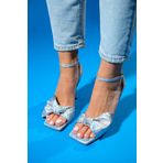 LuviShoes Pila Gümüş Kadın Topuklu Ayakkabı