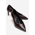 LuviShoes VELMIRA Bordo Cilt Kadın Topuklu Ayakkabı