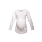 LuvmaBelly 2301-2309 Pamuklu Uzun Kollu Beyaz Hamile T-shirt
