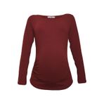 Luvmabelly 2301-2309 Pamuklu Uzun Kollu Hamile T-shirt-bordo
