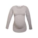 Luvmabelly 2301-2309 Pamuklu Uzun Kollu Hamile T-shirt-gri