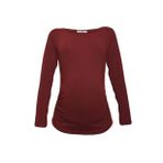 LuvmaBelly 2301-2309 Pamuklu Uzun Kollu Kırmızı Hamile T-Shirt